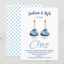 Festa de Cupcake Azul primeiro aniversario Twin Bo