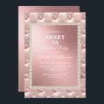 Convite Festa de dança 16, doce branco e brilhante<br><div class="desc">Elegante e chique,  cor-de-rosa embebida em metal decorativo e branco,  doce convite de festas de dança 16 para meninas.</div>