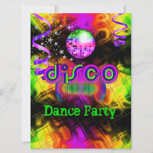 Convite Festa de Dança Disco música Psicodélica (Frente)