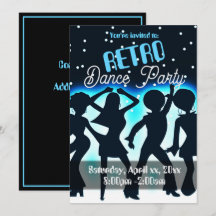 Festa de Dança Retrô Azul Turquesa 