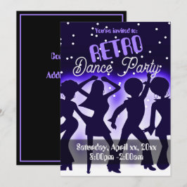 Convite Festa de Dança Retro Roxa