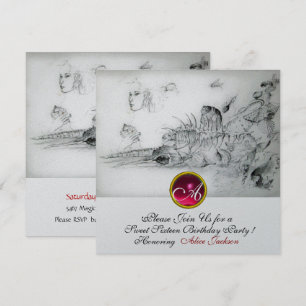 Convite Festa de debutante SEASHELLS SWEET SIXTEEN, Rubi M