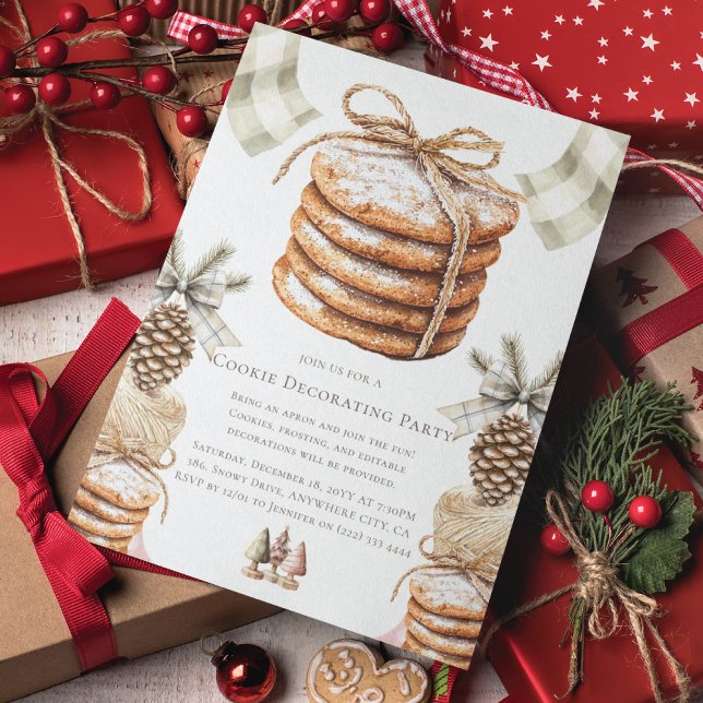 Convite Festa de Decoração de Biscoito de Natal (Criador carregado)