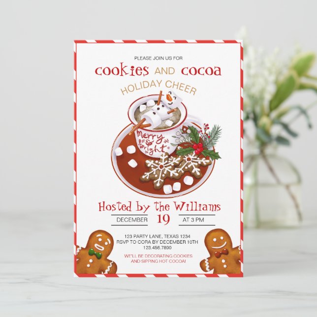 Convite Festa de Decoração de Biscoito de Natal (Em pé/Frente)
