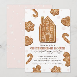 Convite Festa de Decoração de Casa de Gingerbread Natal