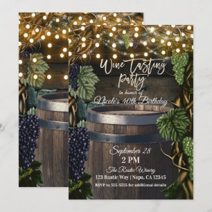 Convite Festa de Degustação de Vinho de Uvas em Barril de