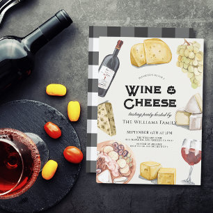 Convite Festa de Degustação de Vinho e Queijo Charcuterie 