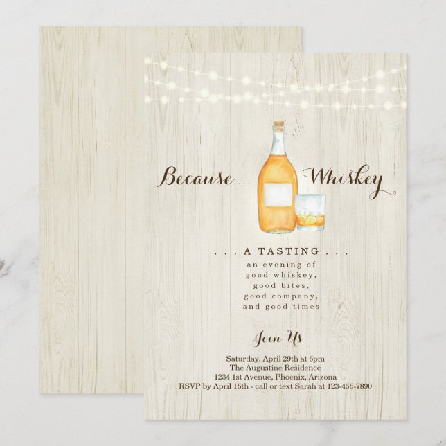 Convite Festa de Degustação de Whiskey (Frente/Verso)