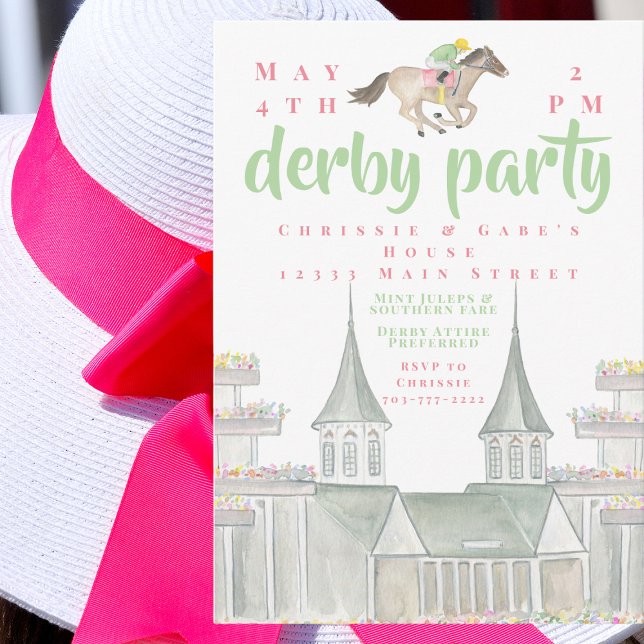 Convite Festa de Derby em Aquarela Edifício Icônico  (Criador carregado)