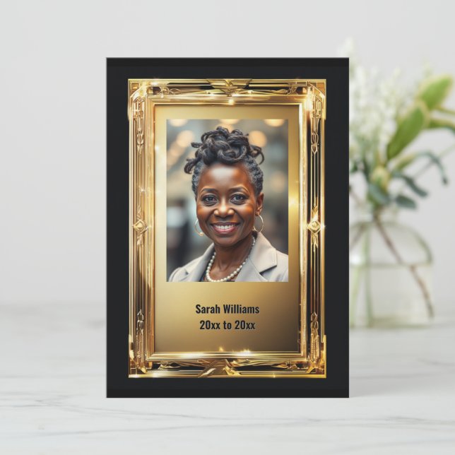 Convite Festa de despedida de foto de aposentadoria de qua (Em pé/Frente)