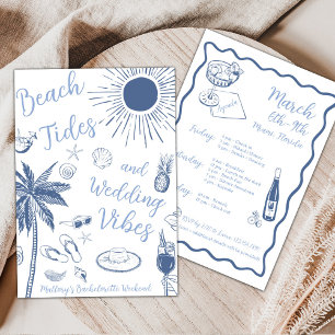 Convite Festa de Despedida de Solteira Beach Tides e Weddi