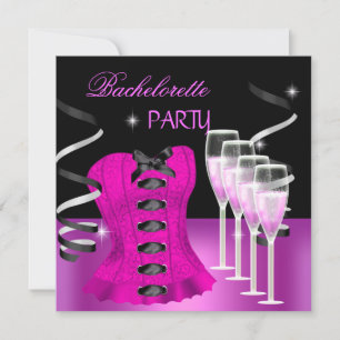 Convite Festa de Despedida de Solteira Corset Rosa Champan