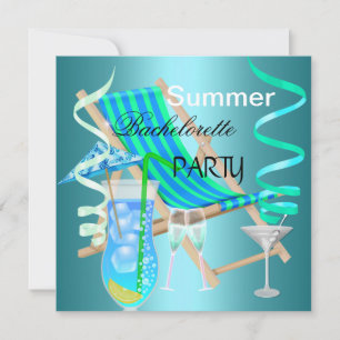 Convite Festa de Despedida de Solteira de Verão Bebidas Az