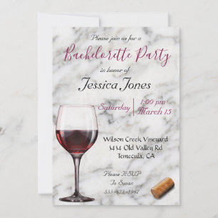 Convite Festa de Despedida de Solteira Degustação de Vinho