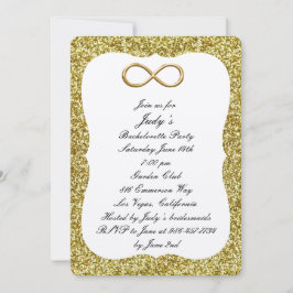 Convite Festa de Despedida de Solteira Glitter Dourado Inf