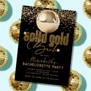 Convite Festa de Despedida de Solteira Groovy Gold Disco O