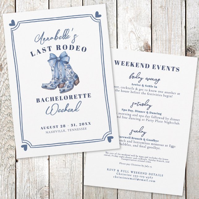 Convite Festa de Despedida de Solteira Nash Bash Último Ro (Nash Bash Last Rodeo Bachelorette Party Invitation)
