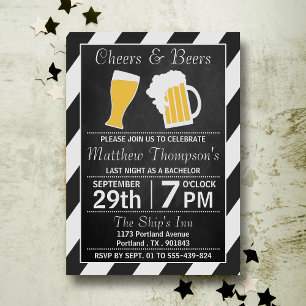 Convite Festa de Despedida de Solteiro Cheers & Beers Quad