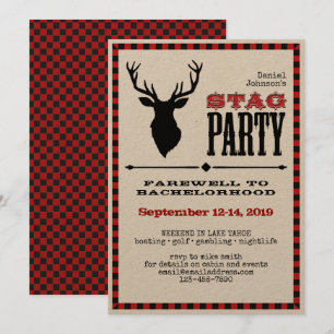 Convite Festa de Despedida de Solteiro com Veado Rústico