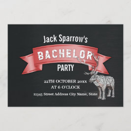 Convite Festa de Despedida de Solteiro Fita Vermelha Textu