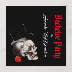 Convite Festa de despedida de solteiro gótica, de rock ou 