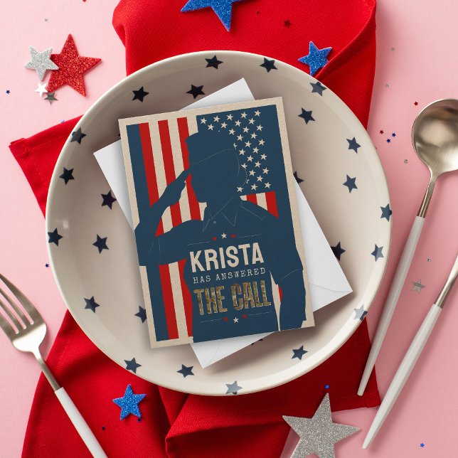 Convite Festa de Despedida Militar Rústica para Mulher Mil (Criador carregado)