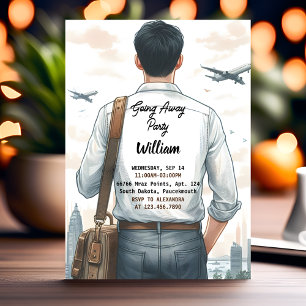 Convite Festa de Despedida Viagem Tarifa Adeus Partida