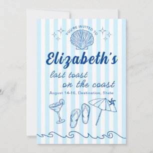 Convite Festa de Destino da Bachelorette de Costal Beach