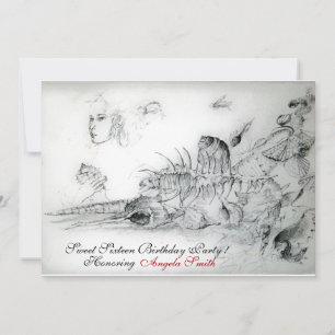 Convite FESTA DE DEZESSEIS ANOS CONCHAS DO MAR,Monograma R