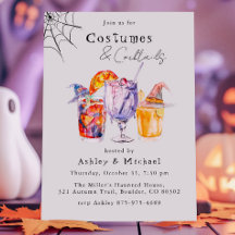 Festa de Dia das Bruxas de Fatos e Cocktails