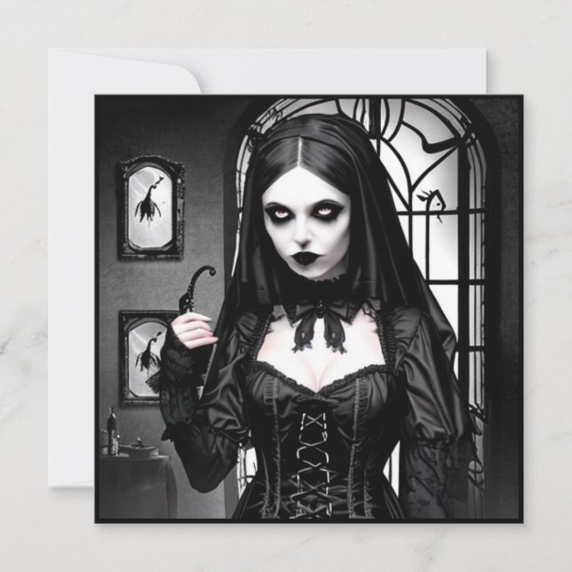 Convite Festa de Dia das Bruxas de Negra Branca e Negra (Frente)