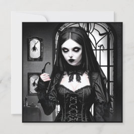 Convite Festa de Dia das Bruxas de Negra Branca e Negra