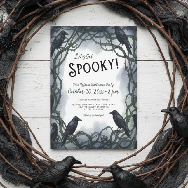 Convite Festa de Dia das Bruxas de Raven no vamos (Criador carregado)