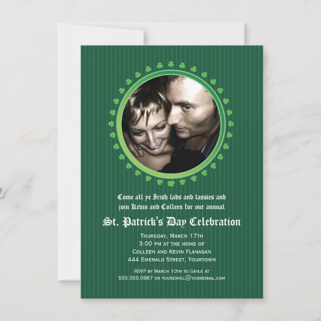 Convite Festa de Dia de São Patrício de Porthole Duplo Sha (Frente)
