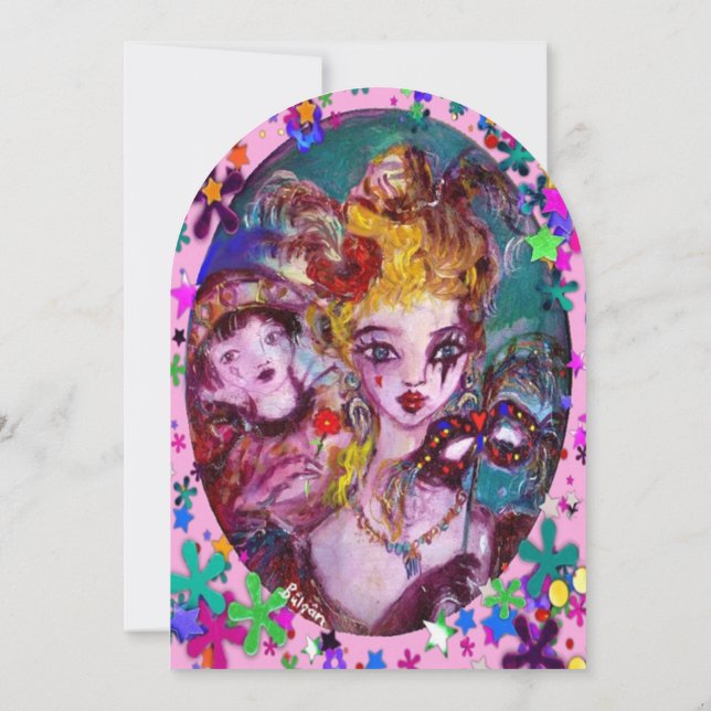 CONVITE FESTA DE DIA DOS NAMORADOS COM MÁSCARAS DE VENÉZA (Verso)