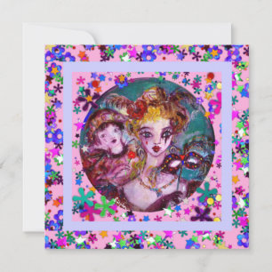 CONVITE FESTA DE DIA DOS NAMORADOS VENEZIANA COM MÁSCARAS