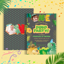 Festa de Dino de Dinossauro Bonito Primeiro Aniver