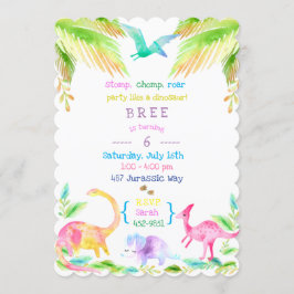 Convite Festa de Dinossauro em pastos