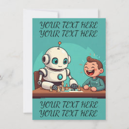 Convite Festa de Diversão Robot Cartoon