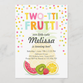 Convite Festa de dois-tti frutti convidando Tutti para o a
