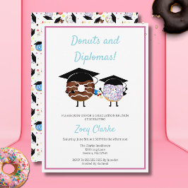 Convite Festa de Donuts de Formatura Tema de Diploma Fofo 