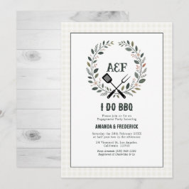 Convite Festa de Engajamento Churrasco Monograma Rústico I