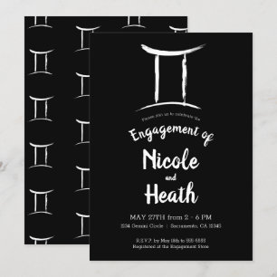 Convite Festa de Engajamento da Astrologia do Signo Zodiac