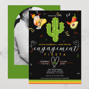 Convite Festa de Engajamento do Amor do Cactus Coração Ama