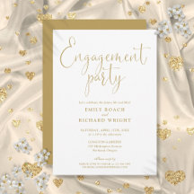 Festa de Engajamento Elegante Roteiro Dourado