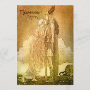 Convite Festa de Engajamento Personalizada Mitologia Nórdi
