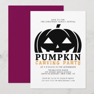 Convite Festa de entalhe de Jack O Lantern Assustador de H