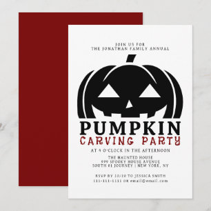 Convite Festa de entalhe de Jack O Lantern de Halloween As