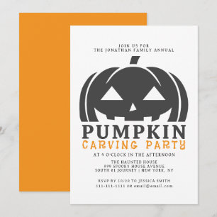 Convite Festa de entalhe de Jack O Lantern de Halloween As