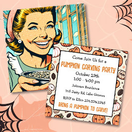 Convite Festa de Escultura de Abóbora de Halloween